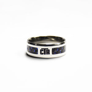 CTR Matrix stainless steel with blue carbon fiber Choose the Right enamel perfect for latter-day saints missionary mission gift
