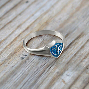 Sparkle Blue Classice regular size CTR ring Choose the Right sterling silver sparkle blue enamel perfect for latter-day saints - US 4