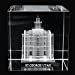 St George Utah Temple Laser Engraved Crystal Cube