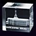 Winter Quarters Temple Laser Engraved Crystal Cube