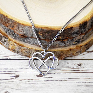 Forever and Always Necklace - Infinity Heart Silver Finish Charm