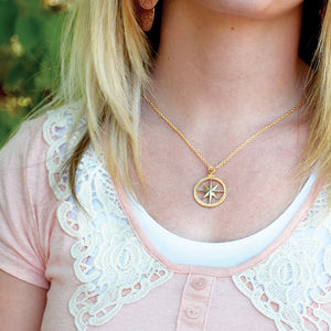 Inner Compass Necklace - Follow your dreams - Two-tone gold and silver finish
