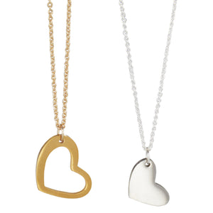 Mother and Daughter Heart Necklace - Heart Necklace Set