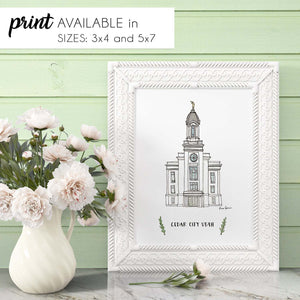 Cedar City Utah Temple 5x7 Print