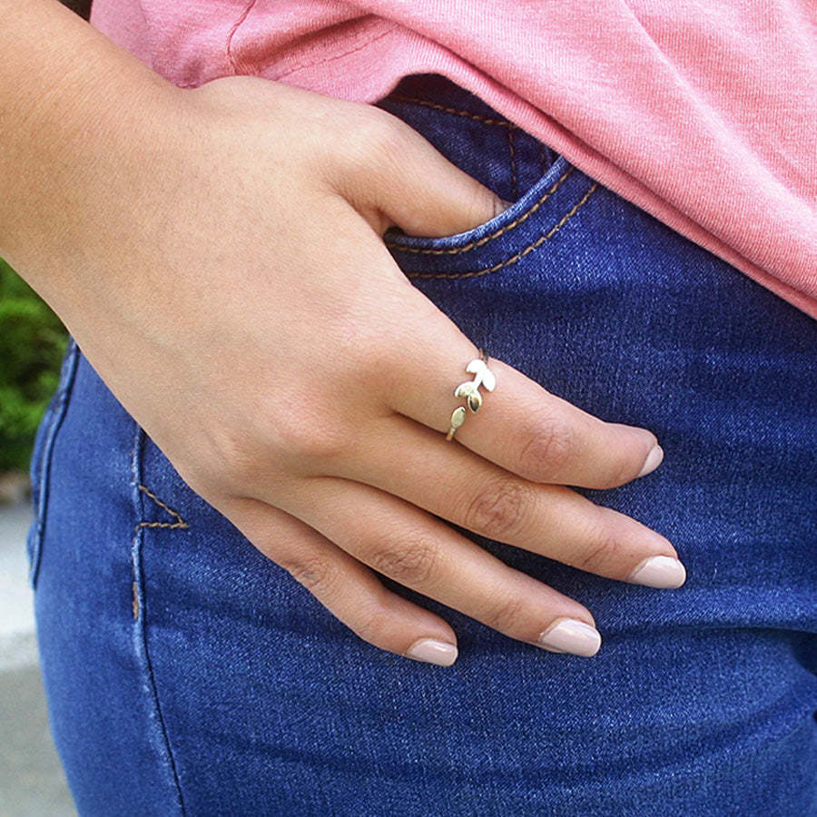 Adjustable Pink Rose Silver Colored Ring by Ringmasters