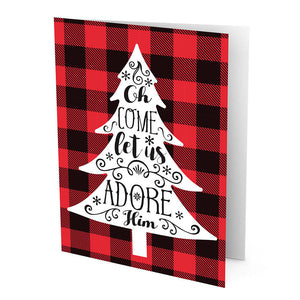 Adore Him Plaid Card