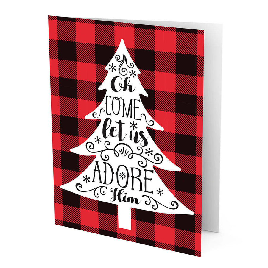 Adore Him Plaid Card