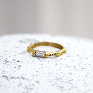 Bamboo Gold Ring - Stainless Steel
