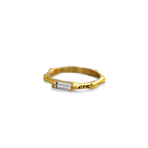 Bamboo Gold Ring - Stainless Steel