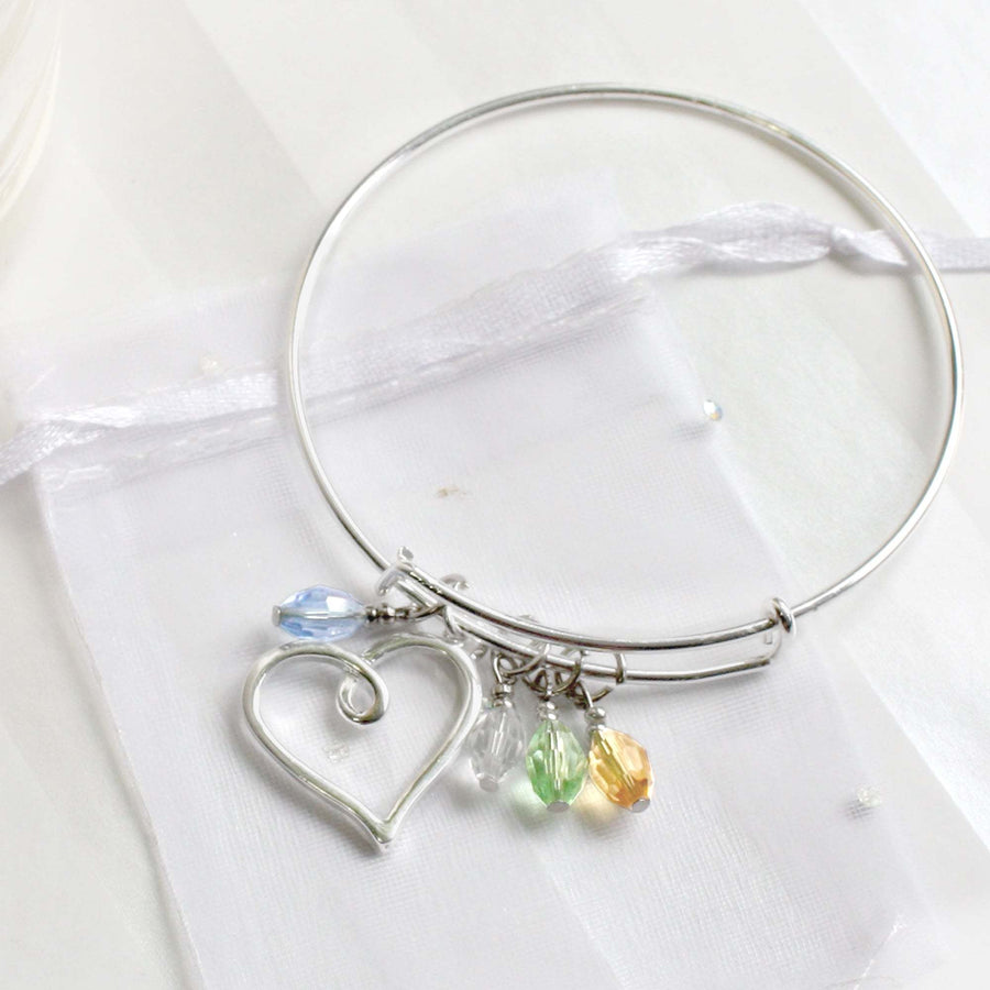 Birthstone Heart Charm Bracelet