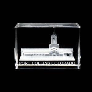 Bountiful Utah Laser-Engraved Crystal Cube
