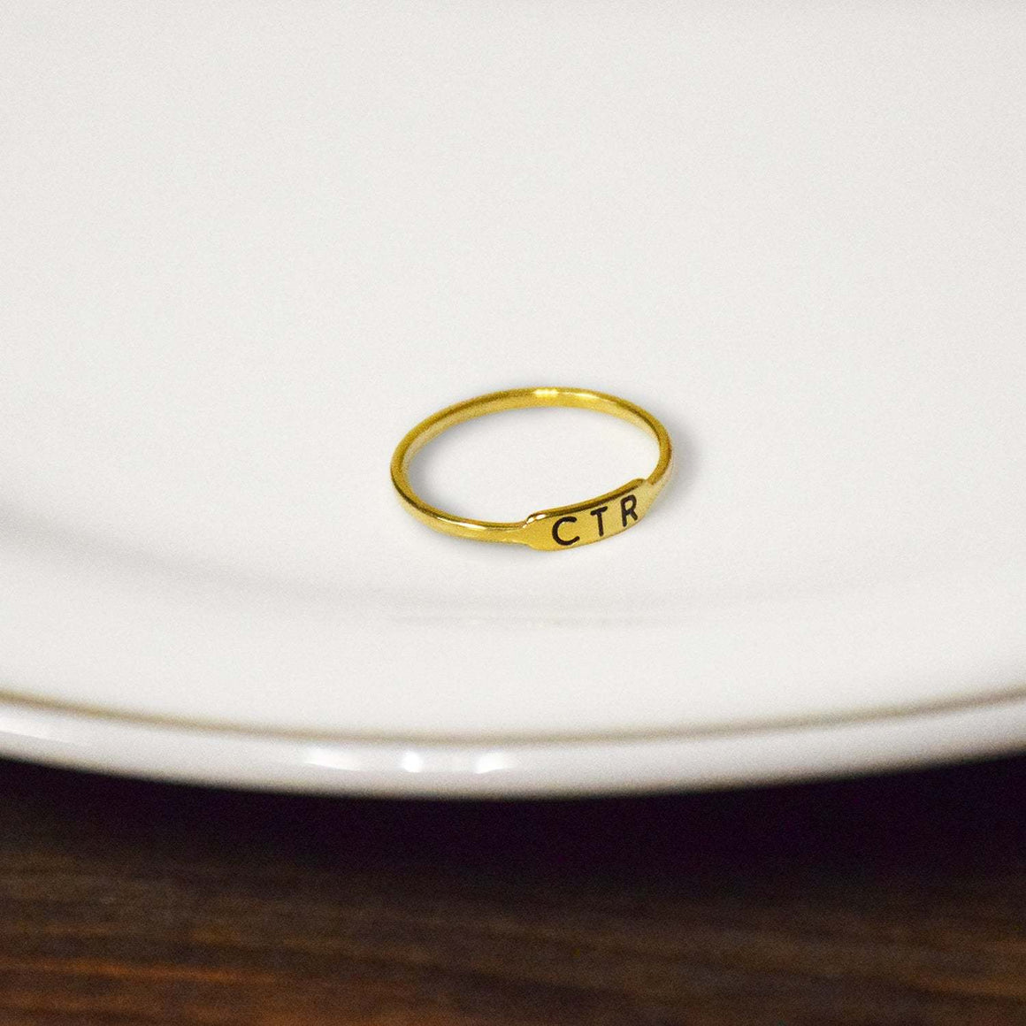 Bracket Gold Ring - Stainless Steel