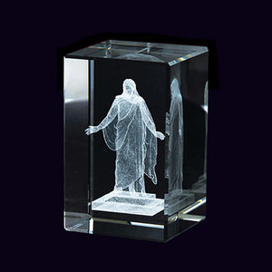 Christus Statue Laser Engraved Crystal Cube