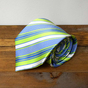 Youth CTR Green and Blue Stripe Microfiber Necktie