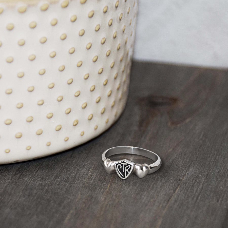 CTR Satin Heart Ring - Sterling Silver
