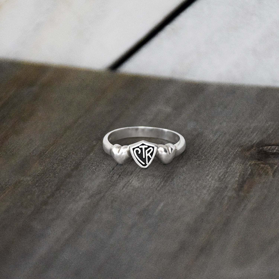 CTR Satin Heart Ring - Sterling Silver