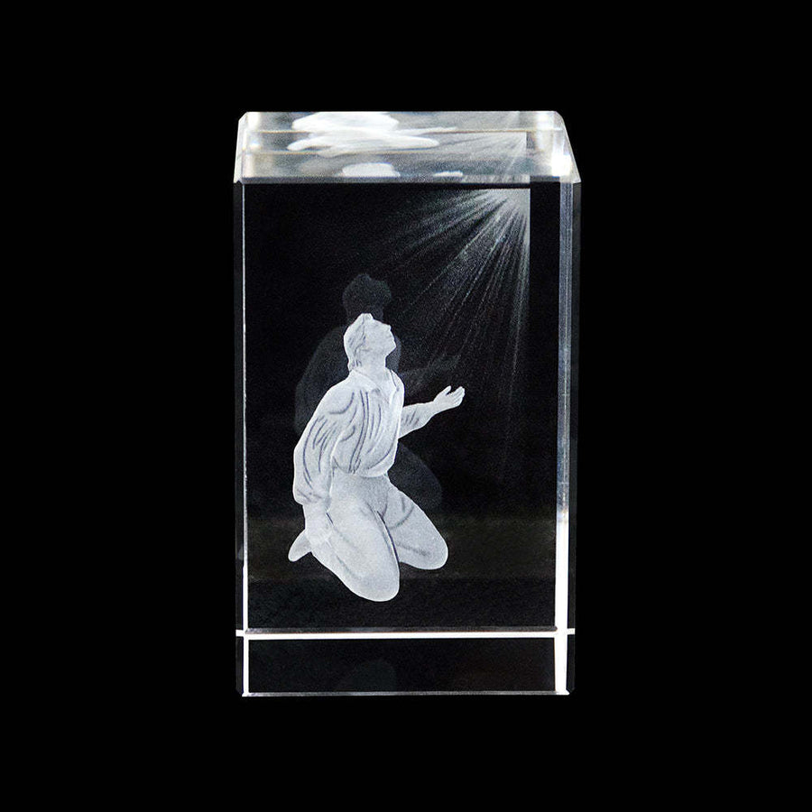 Joseph Smith 1st Vision Laser Engraved Crystal Cube