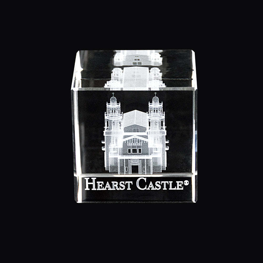 Hearst Castle Laser-Engraved Crystal Cube