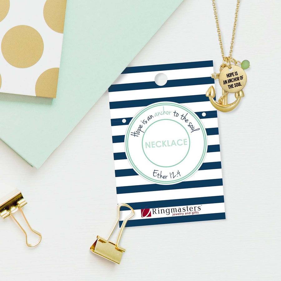 Hope is an Anchor of the Soul - Gold Finish Anchor Charm Necklace