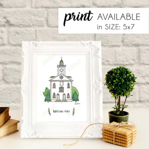 Kirtland Ohio Illustration Print - by Laura Davies