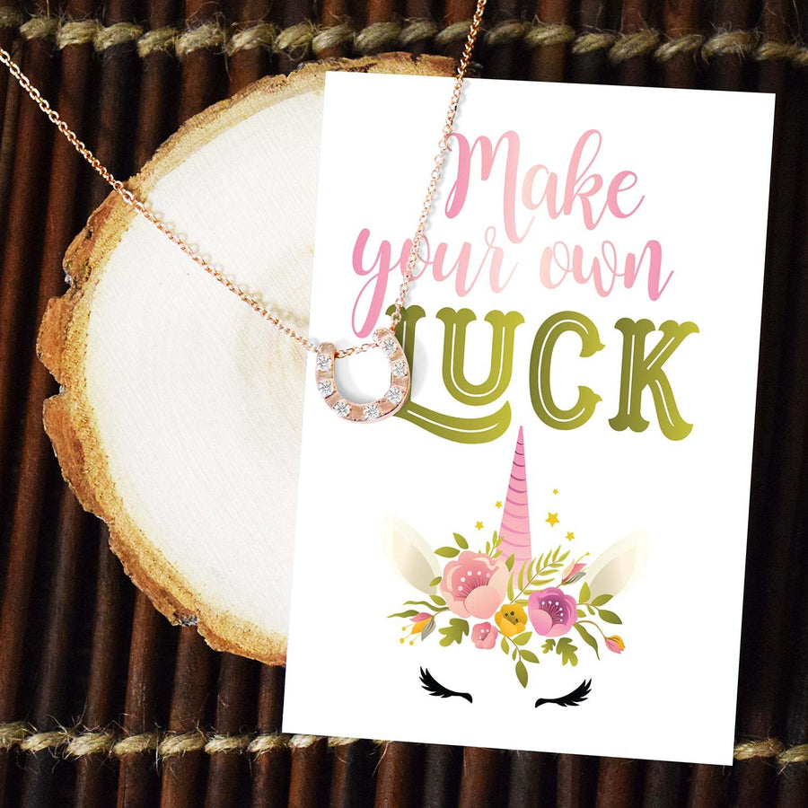 Make Your Own Luck - Dainty Horseshoe Necklace (Rose Gold or Silver)