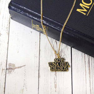 Soy Una Hija de Dios - Spanish - I Am A Child of God gold finish necklace