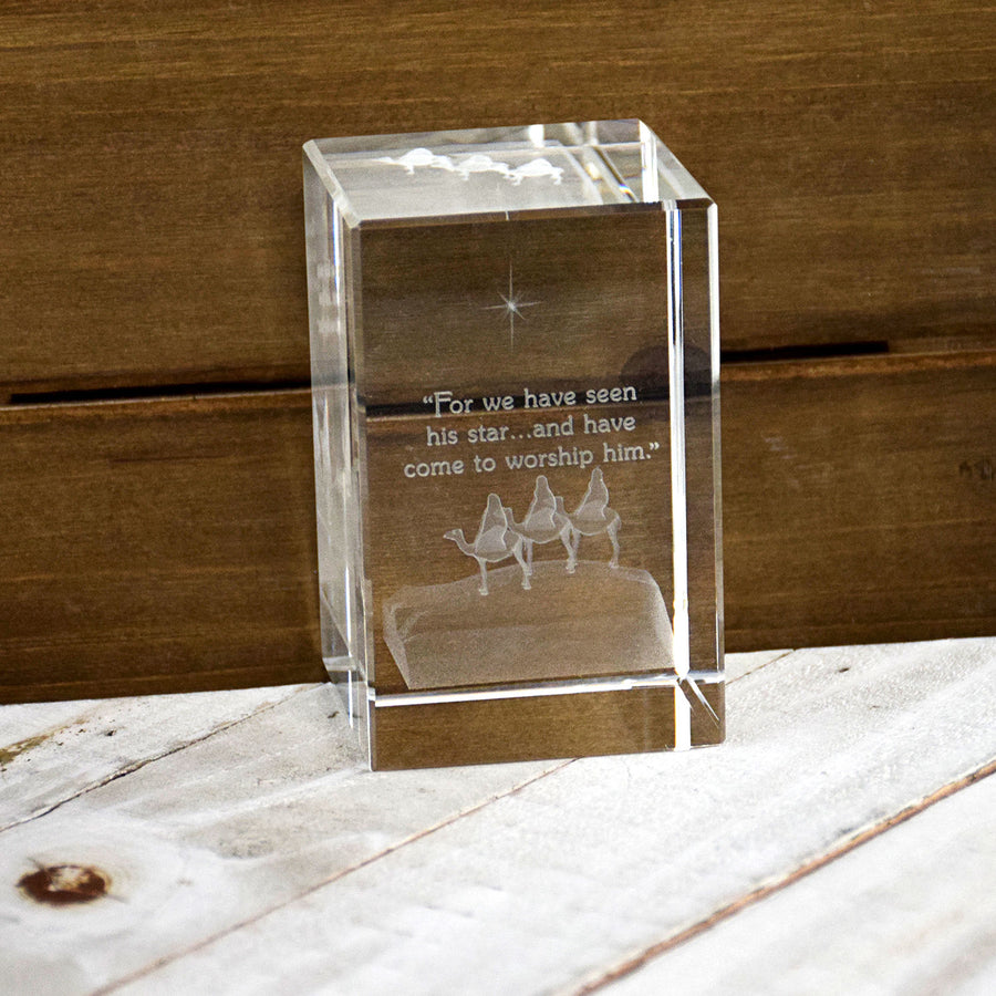 The Magi Laser Engraved Crystal Cube