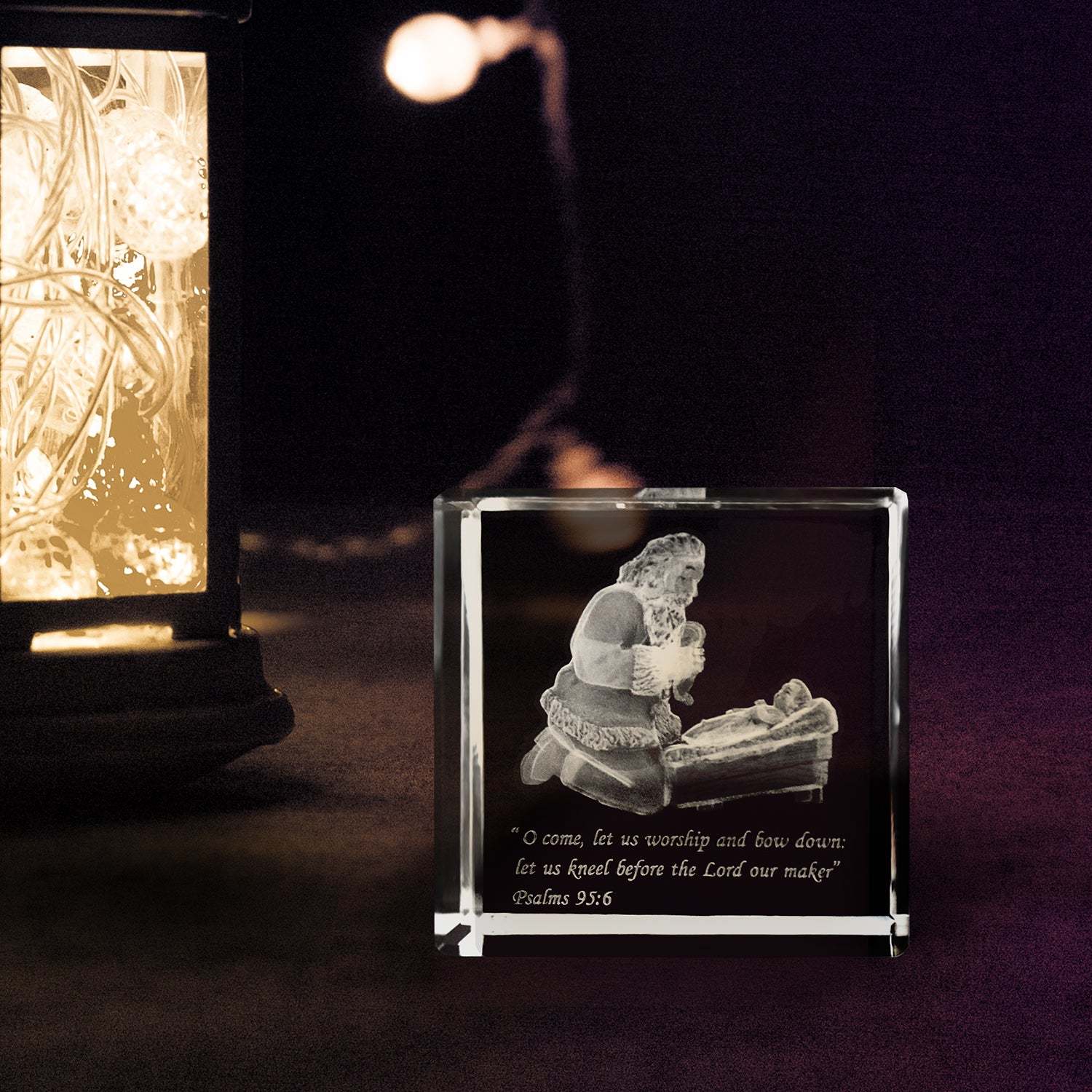 A Child is Born Laser-Engraved Crystal Cube - Shop Ringmasters