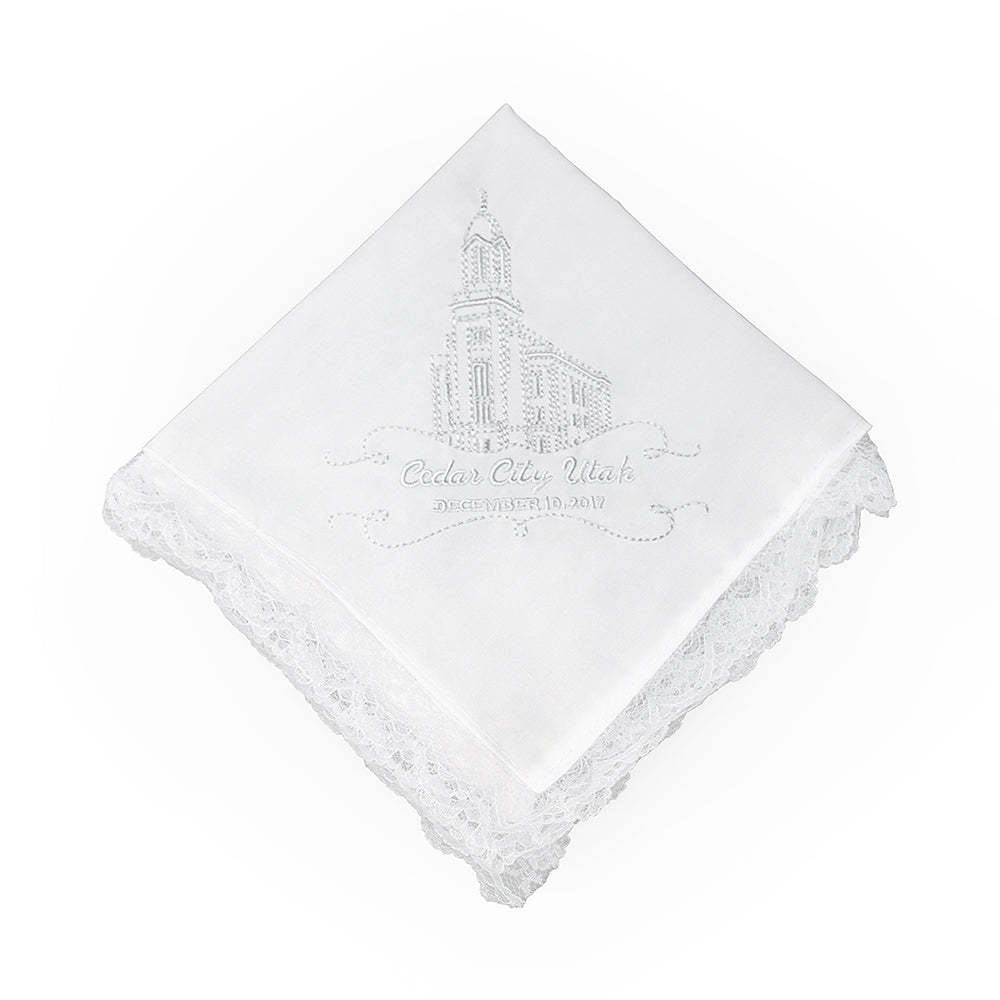 Ringmasters Cedar City Utah Temple Lace Hanky