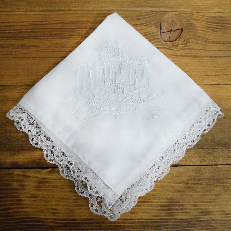 Ringmasters Meridian Idaho Temple Lace Hanky