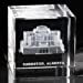 Cardston Temple Laser Engraved Crystal Cube