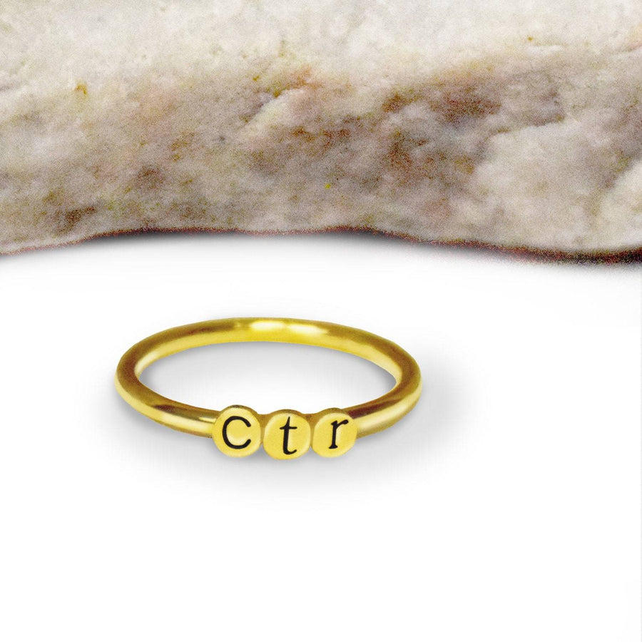 Dainty 3 circle CTR ring choose the right gold finish stainless steel perfect for latter-day saint baptism sister missionary gift - US 9