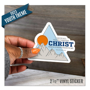 All Things Through Christ 2023 Youth Theme Vinyl Sticker for The Church of Jesus Christ of Latter-day Saints