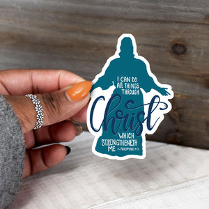 All Things Through Christ 2023 Youth Theme Christus Vinyl Sticker for The Church of Jesus Christ of Latter-day Saints