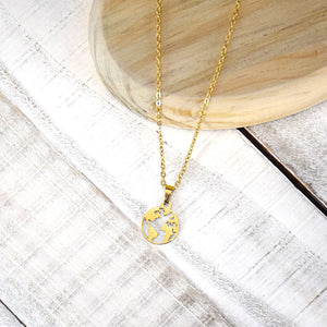 Ringmasters God Loves World Gold Colored Dainty Necklace