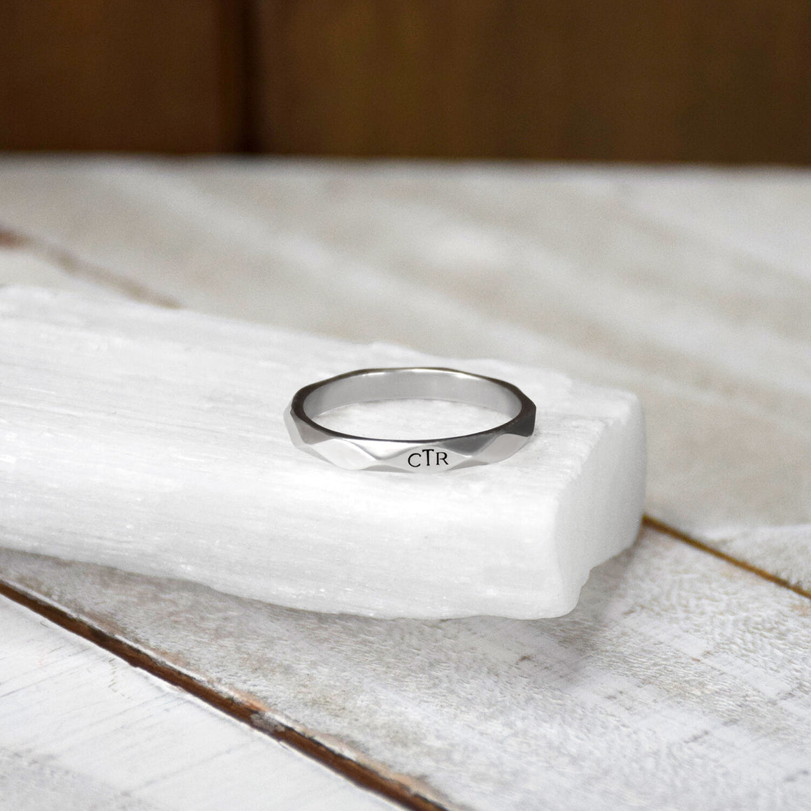 Diamond Cut CTR Ring - Stainless Steel Choose The Right CTR