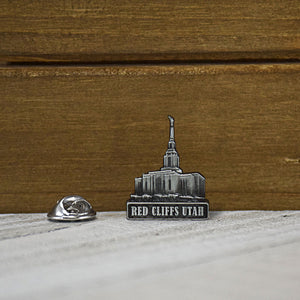 Red Cliffs Utah Temple 3/4" Antique Silver Pin