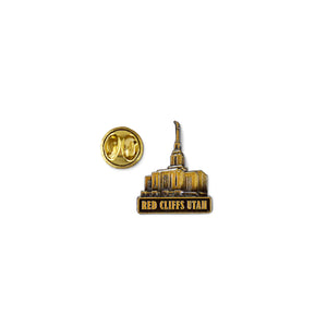Red Cliffs Utah Temple 3/4" Antique Gold Pin