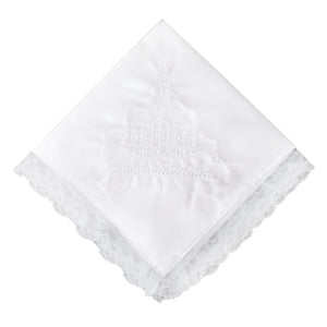 Taylorsville Utah Temple Hanky with Lace