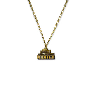 Orem Utah Temple Necklace Gold