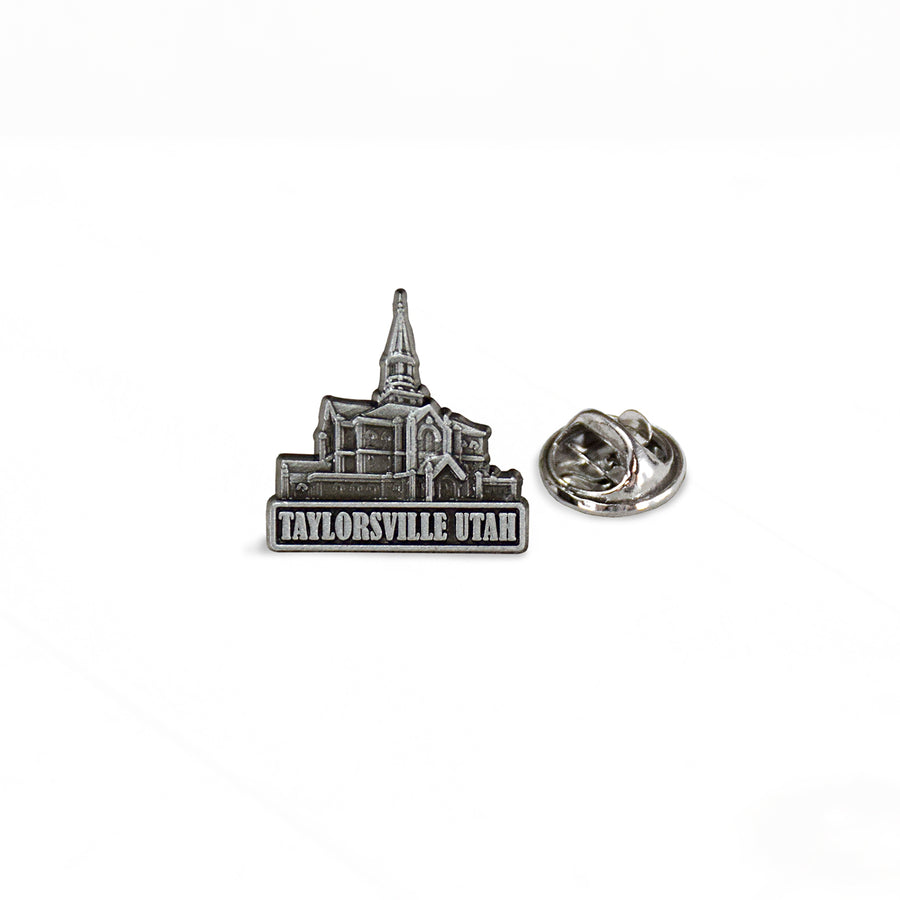 Taylorsville Utah Antique Silver Temple Tie Pin