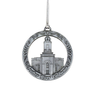 Feather River CaliforniaTemple Antique Silver Ornament