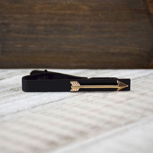 Lifebeats Black and Gold Arrow Inspirational Tieclip