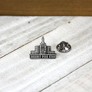 Deseret Peaks Utah Antique Silver Temple Tie Pin