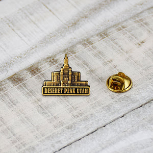 Deseret Peaks Utah Antique Silver Temple Tie Pin