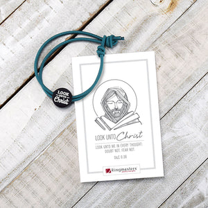 Look Unto Christ 2025 Youth Theme Waxed Cord Bracelet for The Church of Jesus Christ of Latter-day Saints