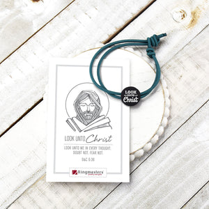 Look Unto Christ 2025 Youth Theme Waxed Cord Bracelet for The Church of Jesus Christ of Latter-day Saints