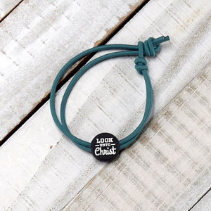 Look Unto Christ 2025 Youth Theme Waxed Cord Bracelet for The Church of Jesus Christ of Latter-day Saints