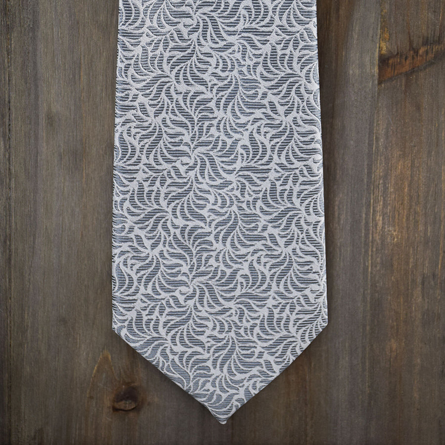 MEN'S Gray Paisley Microfiber Necktie