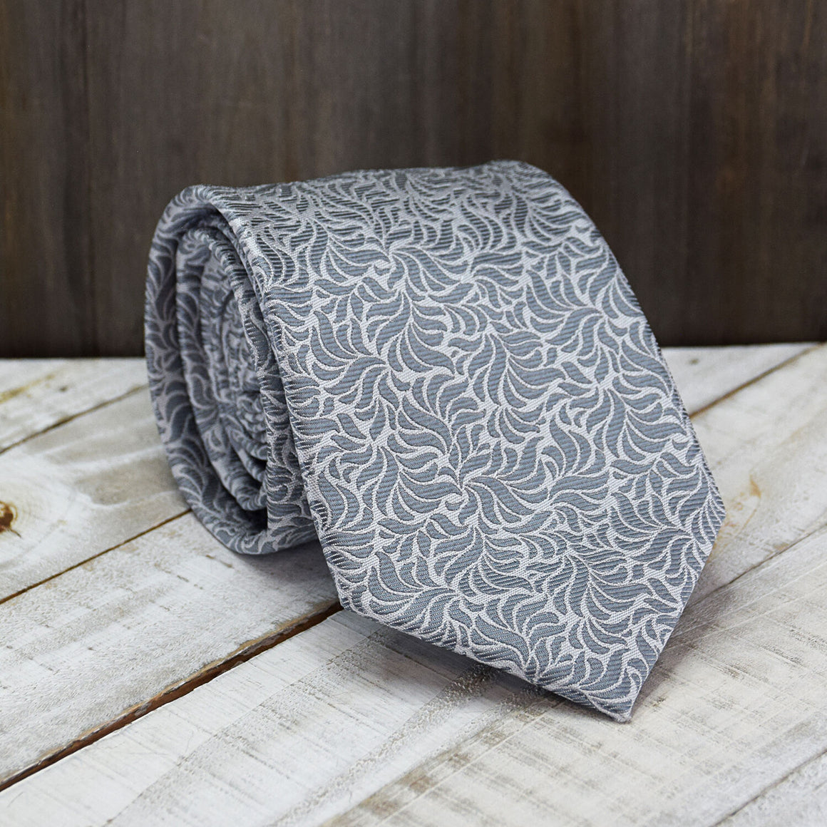 MEN'S Gray Paisley Microfiber Necktie